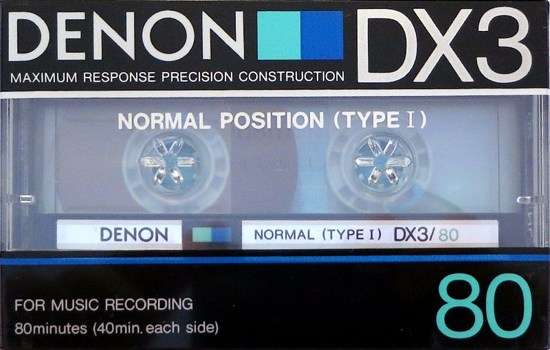 Compact Cassette Denon DX3 80 "DX3/80H" Type I Normal 1985 Japan