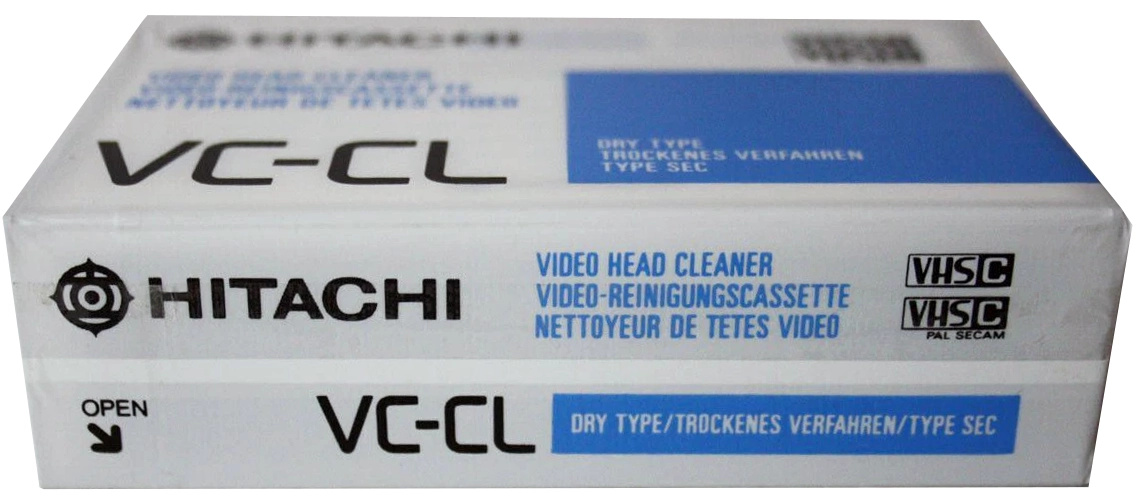 VHS-C (VHS Compact) Hitachi "VC-CL" Cleaning Cassette Europe