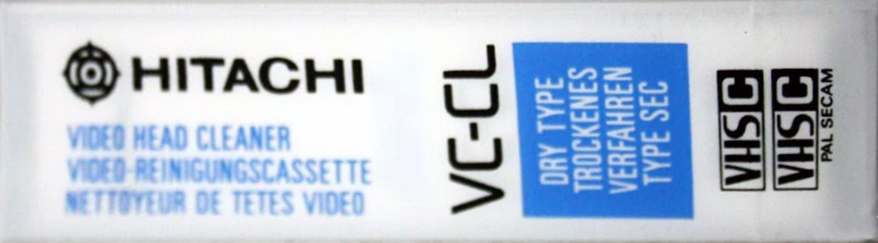 VHS-C (VHS Compact) Hitachi "VC-CL" Cleaning Cassette Europe