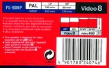 Video8, Hi8, Digital8 Sony MP 90 "P5-90MP" Type I Normal 1998 Europe