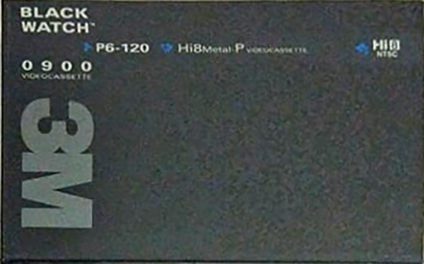 Video8, Hi8, Digital8 3M 120 "0900" Type I Normal 1992 North America
