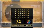 Compact Cassette Denon Lapisia 74 "VDO1-74" Type I Normal 1997 Japan