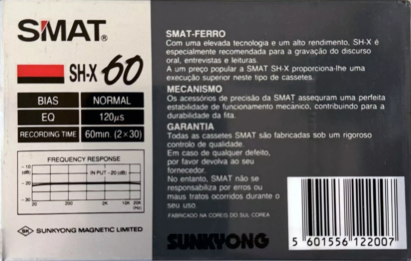 Compact Cassette Smat SH X 60 Type I Normal 1988 Portugal