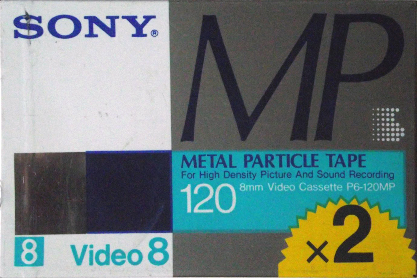 2 pack Sony MP 120 "Video8 P6-120MPN" Type IV Metal 1988 Japan