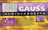 Compact Cassette Gauss XP 62 Type I Normal 2001 Latin America