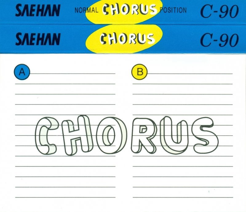 Compact Cassette Saehan Chorus 90 Type I Normal 1996 Europe
