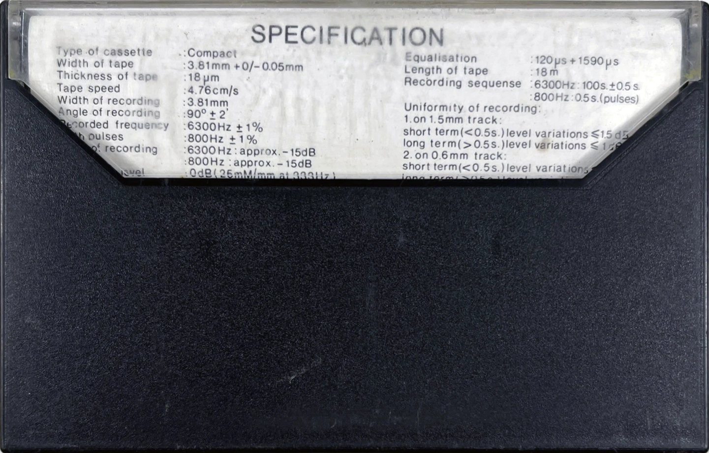 Compact Cassette Philips "TC-S" Test Cassette Europe