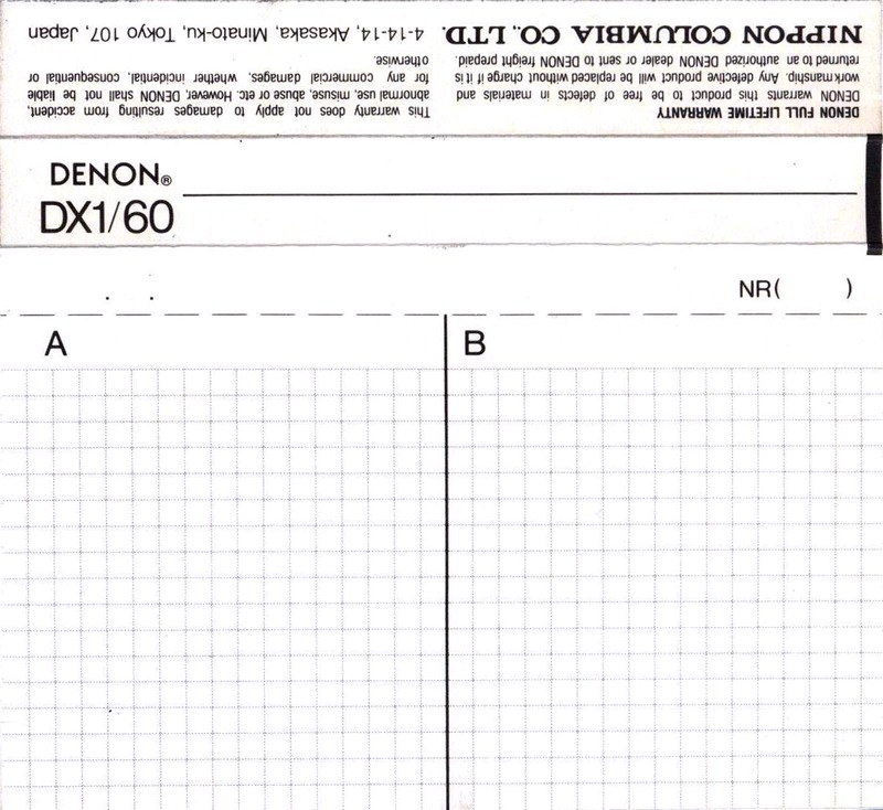 Compact Cassette: Nippon Columbia / Denon Denon - DX1 60