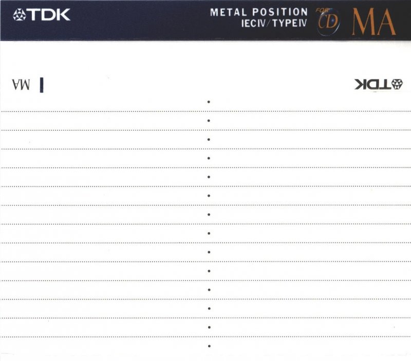 Compact Cassette TDK MA 50 "MA-50EA" Type IV Metal 1994 Europe