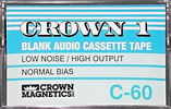 Compact Cassette Crown 1 60 Type I Normal USA