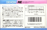 Compact Cassette Denon RE 60 Type I Normal 1987 Japan