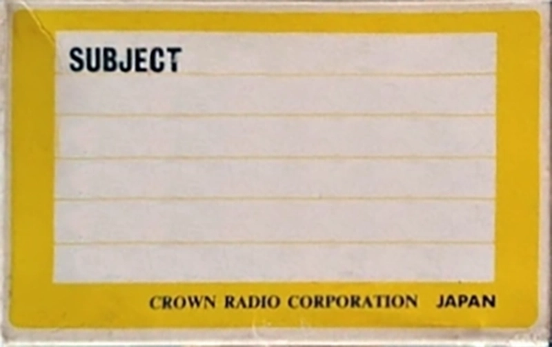 Compact Cassette Crown / Crown Radio Corporation 60 "AM-N-109" Type I Normal 1969 USA