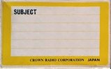 Compact Cassette Crown / Crown Radio Corporation 60 "AM-N-109" Type I Normal 1969 USA