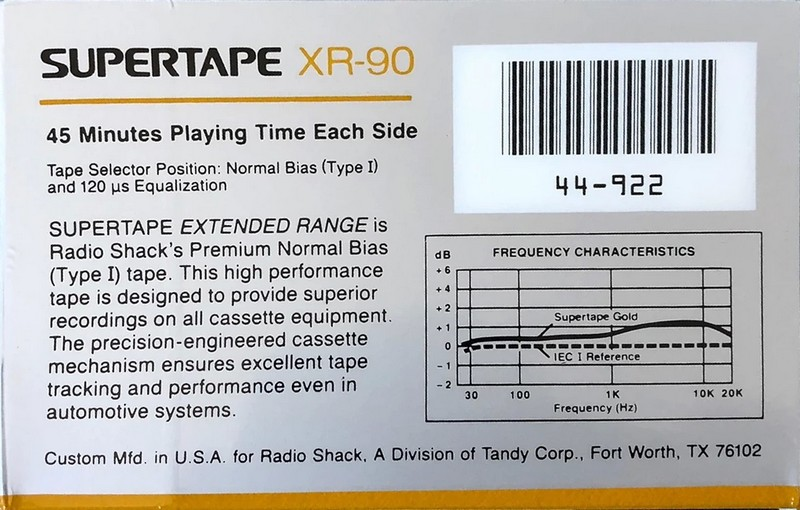 Compact Cassette: Unknown SUPERTAPE - XR 90