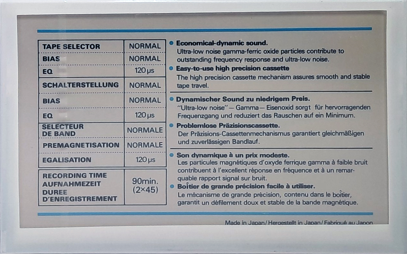 Compact Cassette Maxell UL 90 Type I Normal 1982 Europe