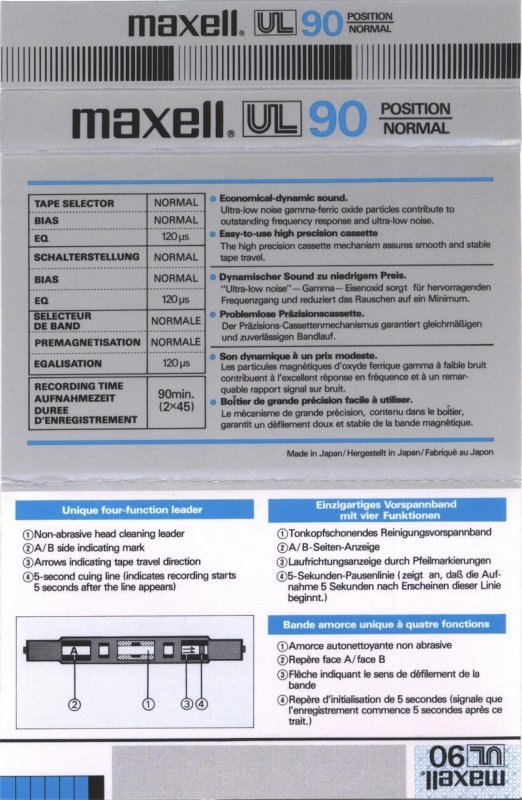 Compact Cassette: Maxell / Hitachi Maxell - UL 90