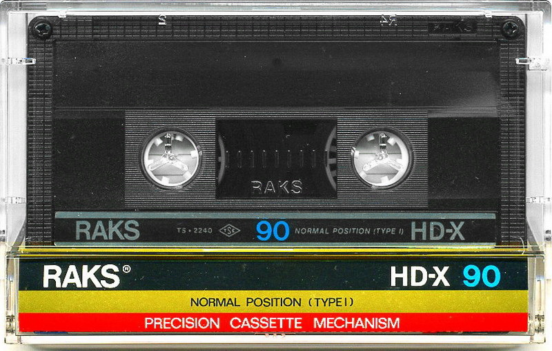 Compact Cassette RAKS HD-X 90 Type I Normal 1988 Europe