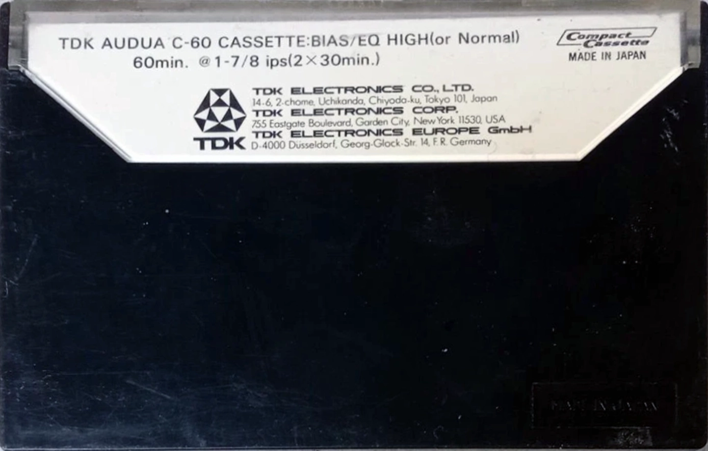 Compact Cassette TDK Audua 60 Type I Normal 1975 Europe, USA