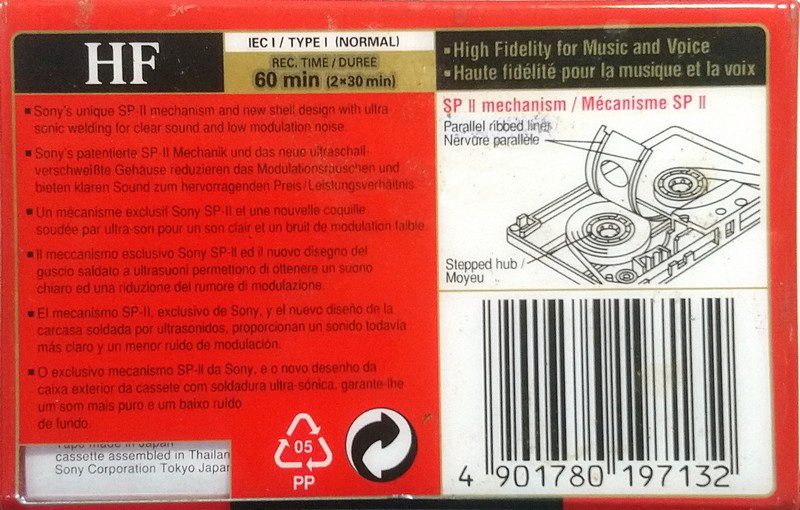 Compact Cassette Sony HF 60 Type I Normal 2001 Europe