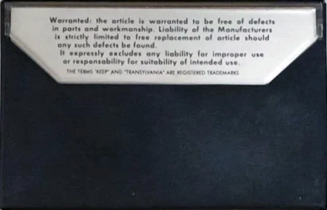 Compact Cassette Transylvania 60 "KEEP" Type I Normal Europe