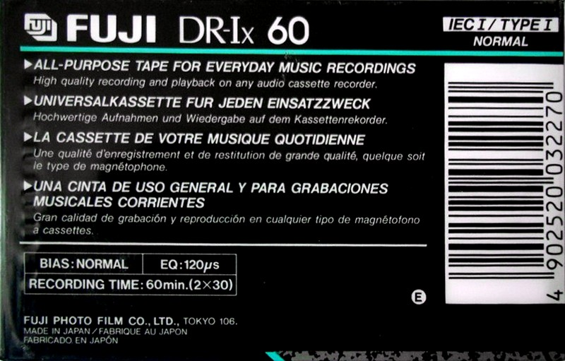 Compact Cassette Fuji DR-Ix 60 Type I Normal 1991 Europe
