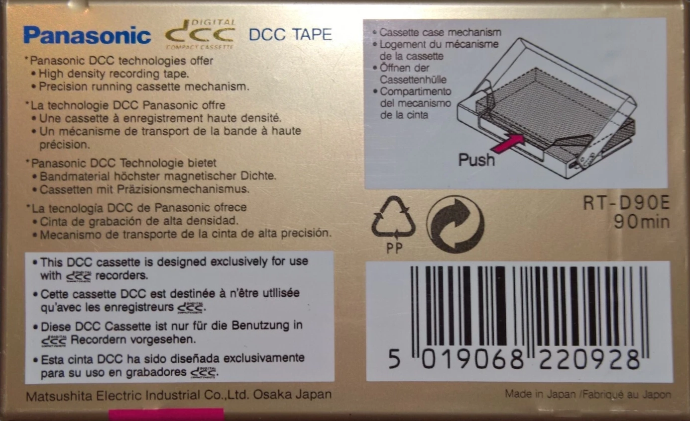 DCC Panasonic 90 "RT-D90E" Type I Normal 1992 Europe