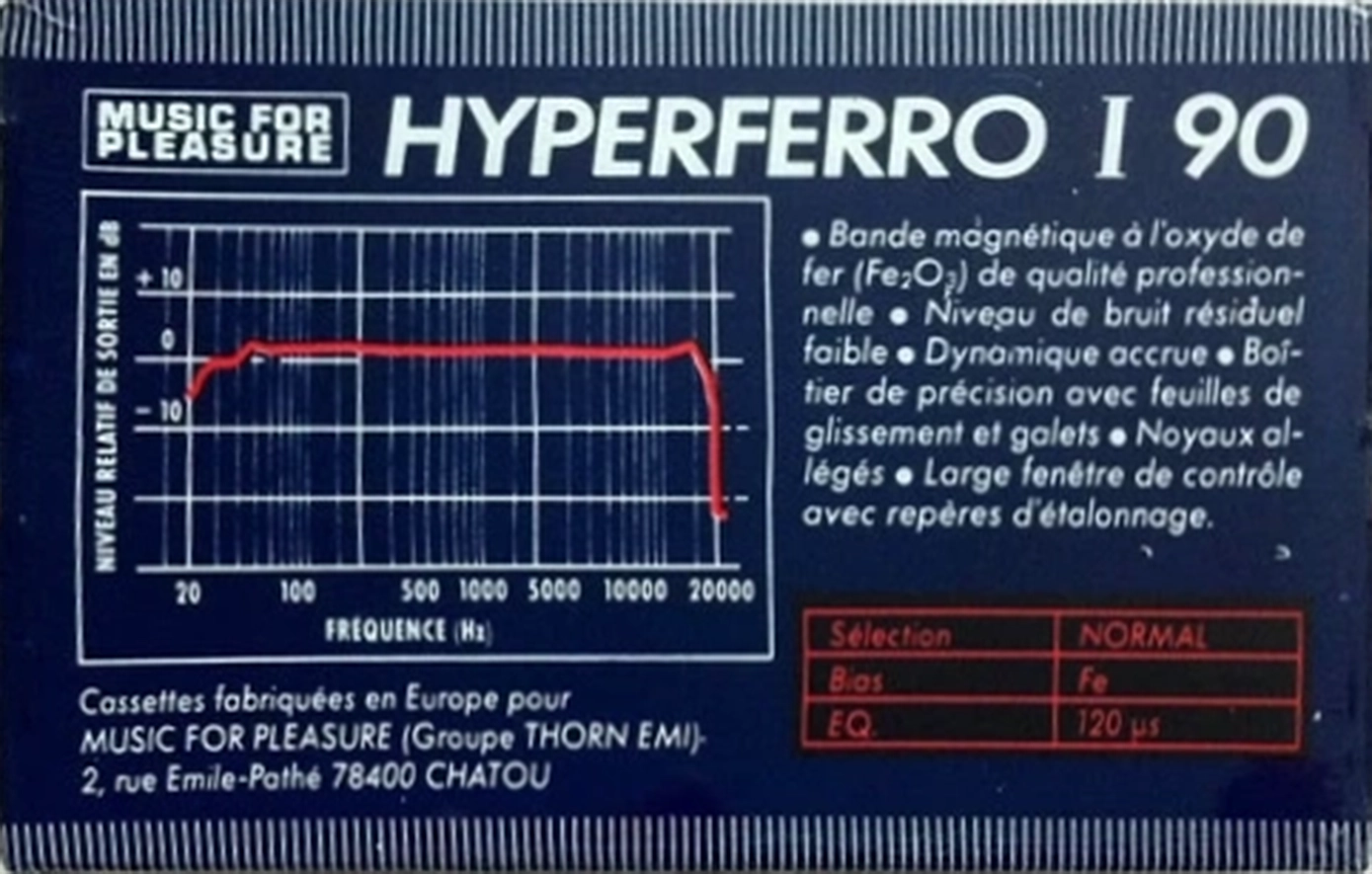 Compact Cassette mfp / Music For Pleasure Hyperferro I 90 Type I Normal 1986 France