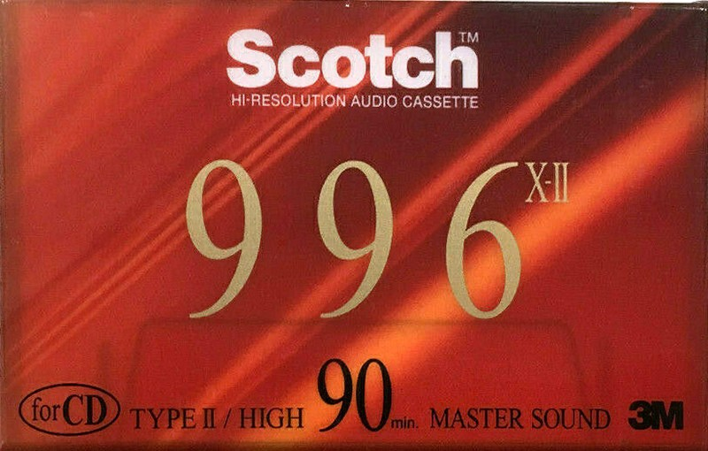 Compact Cassette Scotch 996 X 90 "996X2-90" Type II Chrome 1993 Japan
