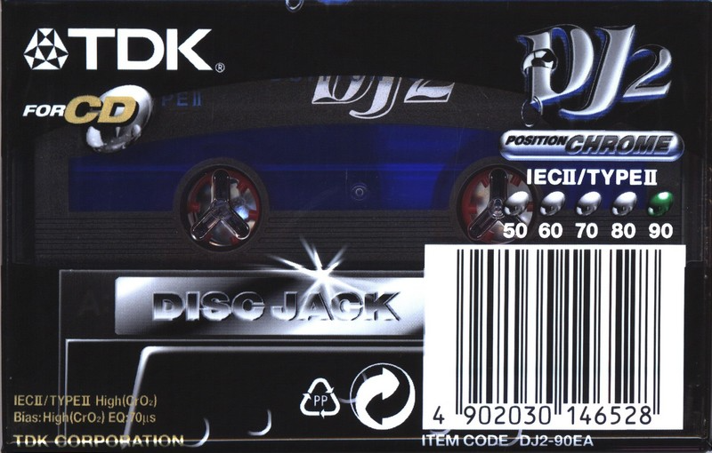 Compact Cassette TDK DJ2 Disc Jack 90 "DJ2-90EA" Type II Chrome 1997 Europe