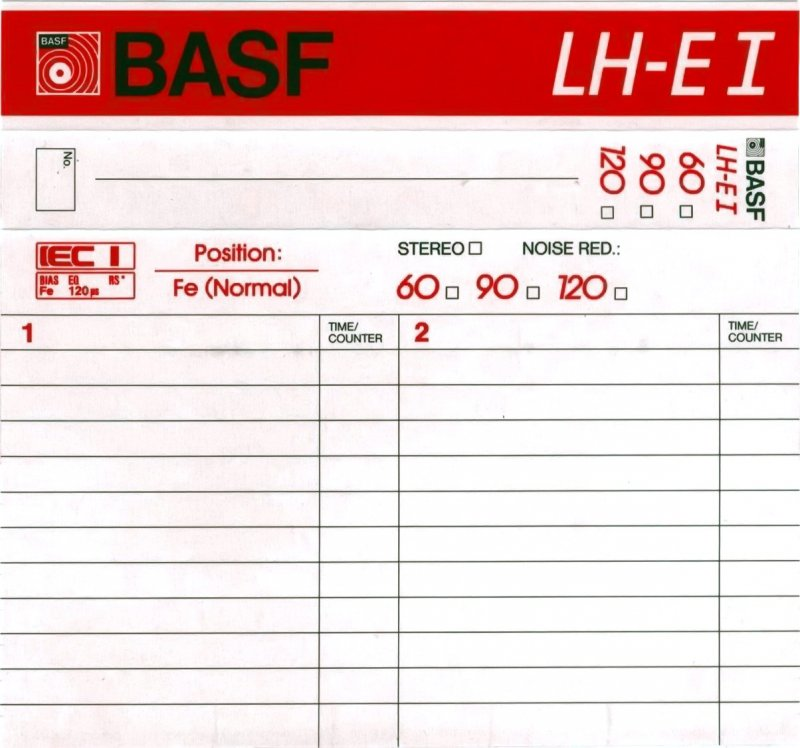 Compact Cassette BASF LH Extra I 120 "LH-E I" Type I Normal 1985 Europe