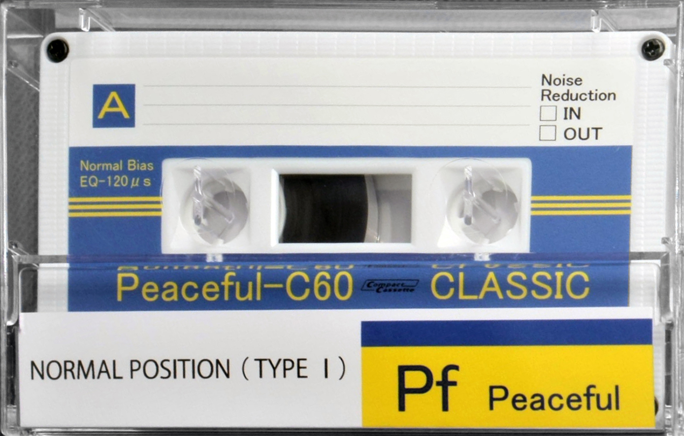 Compact Cassette Classic Pf / Peaceful 60 "blue / yellow" Type I Normal 2022 Worldwide