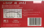 Compact Cassette BASF LH Extra I 46 "LH-E I" Type I Normal 1985 Europe