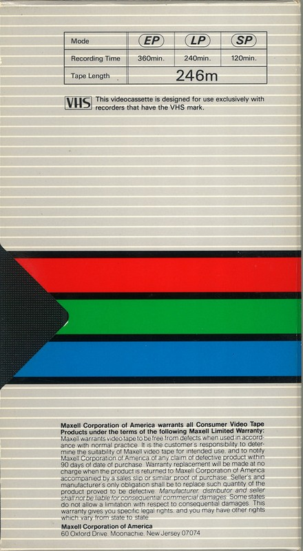 VHS, Video Home System Maxell 120 Type II Chrome 1981 USA