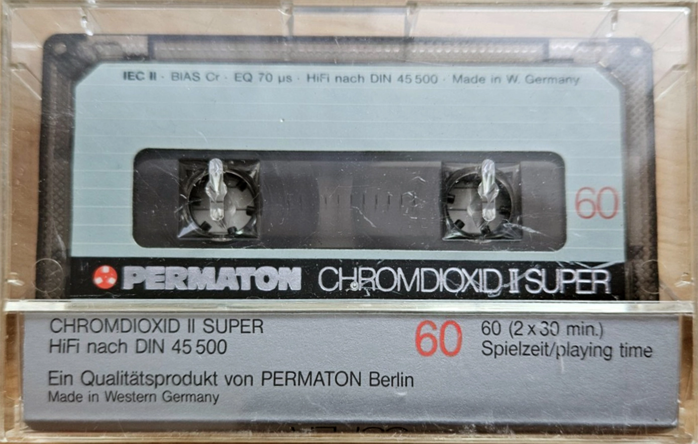Compact Cassette Permaton Cromdioxid II Super 60 Type II Chrome 1980 Germany
