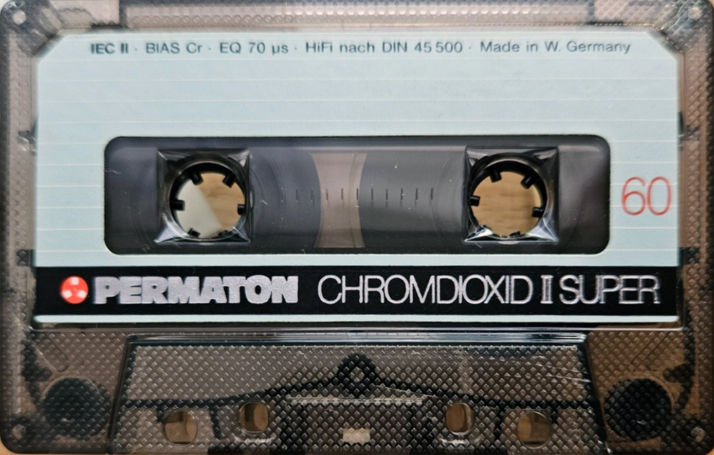 Compact Cassette Permaton Cromdioxid II Super 60 Type II Chrome 1980 Germany