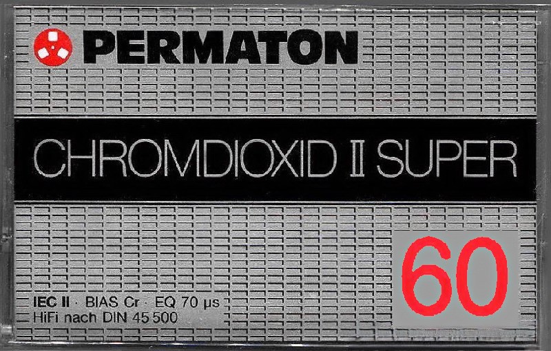 Compact Cassette Permaton 60 Type II Chrome 1980 Germany