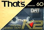 Digital Audio Tape Thats 60 "K2" Type IV Metal 1990 Japan