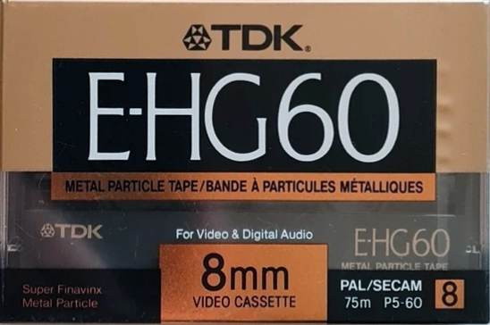 Video8, Hi8, Digital8 TDK 60 "P5-60EHG" Type IV Metal 1989 Europe