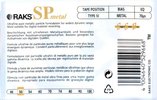 Compact Cassette RAKS SP 50 "SP Metal" Type IV Metal 1996 Europe