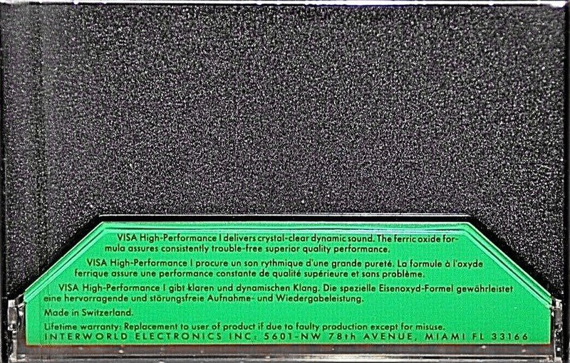 Compact Cassette Visa High Performance I 90 Type I Normal 1981 North America