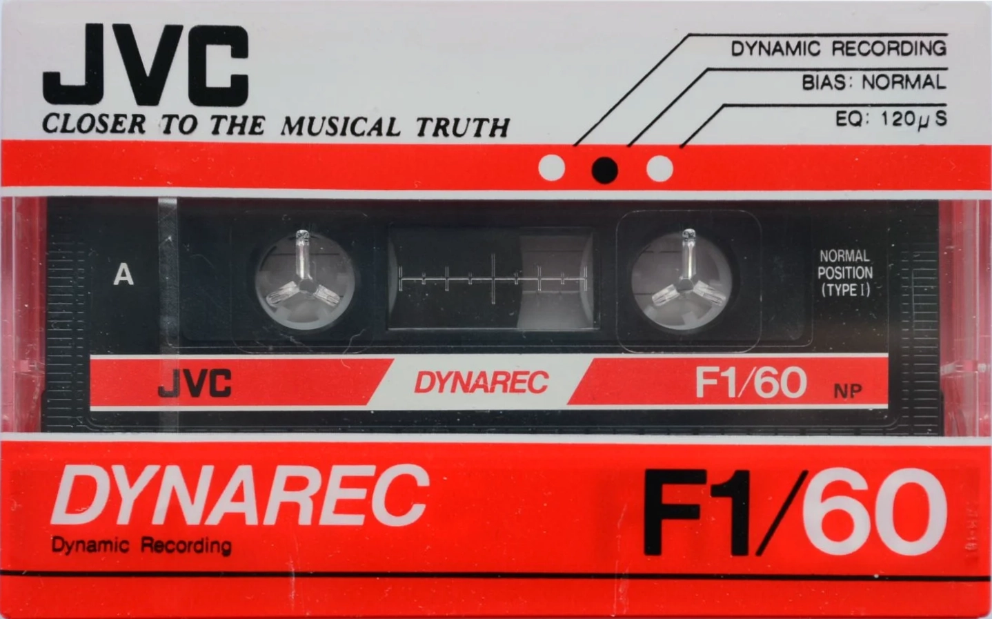 Compact Cassette JVC Dynarec F1 60 Type I Normal 1983 Worldwide