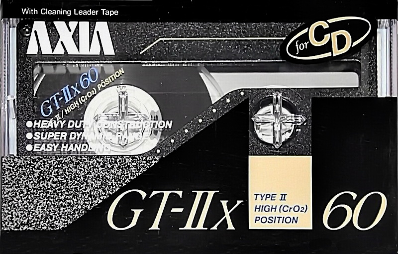 Compact Cassette AXIA GT-IIx 60 "GT-2x B 60" Type II Chrome 1989 Japan