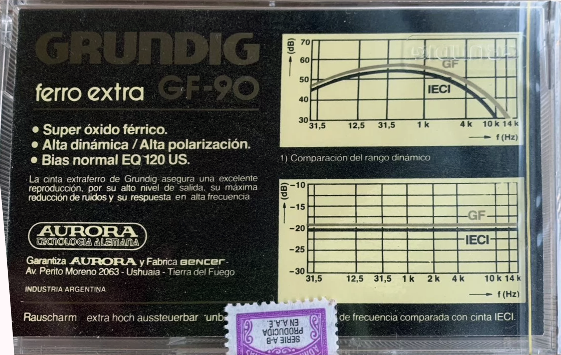Compact Cassette Grundig GF 90 Type I Normal 1991 Latin America