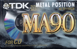 Compact Cassette TDK MA 90 "MA-90EB" Type IV Metal 1997 Worldwide