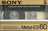 Compact Cassette Sony Metal-ES 60 Type IV Metal 1986 Japan