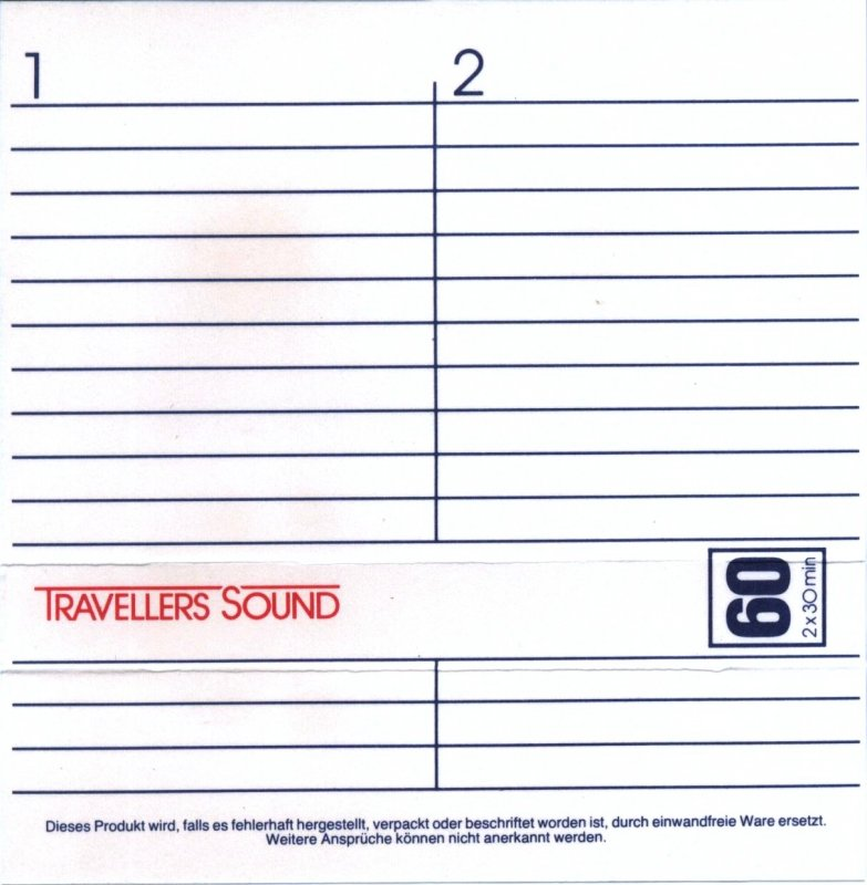 Compact Cassette Travellers Sound 60 Type II Chrome 1977 Europe