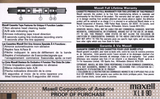 Compact Cassette Maxell XLII 90 Type II Chrome 1993 North America