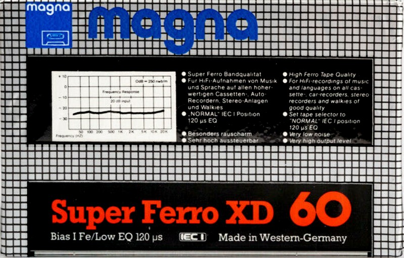 Compact Cassette Magna Super Ferro XD 60 Type I Normal 1984 Europe