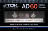 Compact Cassette TDK AD 60 Type I Normal 1982 Japan