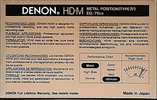 Compact Cassette Denon HD-M 60 Type IV Metal 1988 Europe, USA